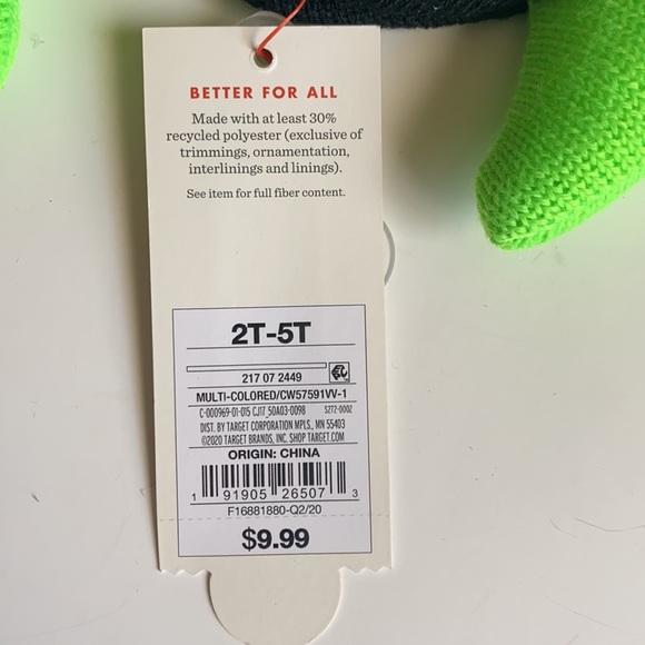 Cat and Jack 3 eyed monster Halloween beanie - Picture 4 of 5